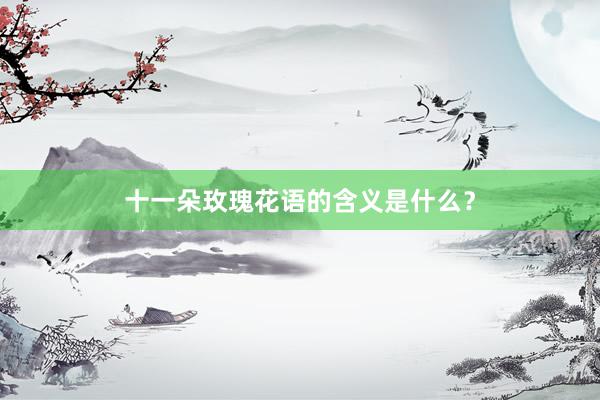十一朵玫瑰花语的含义是什么？